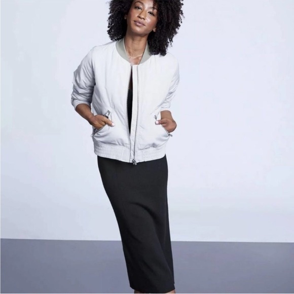 Athleta Northstar Bomber Jacket Grey - Picture 1 of 9